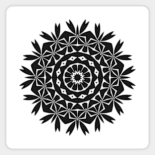 Mini Leaf Mandala (Black) Magnet